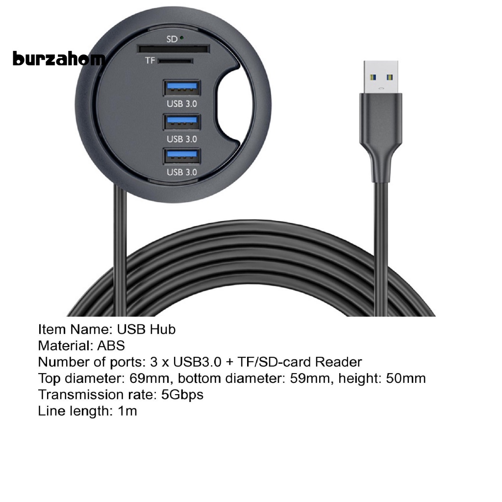 Bộ Chia 3 Cổng USB 3.0 Ẩn Tiện Dụng Cho Văn Phòng