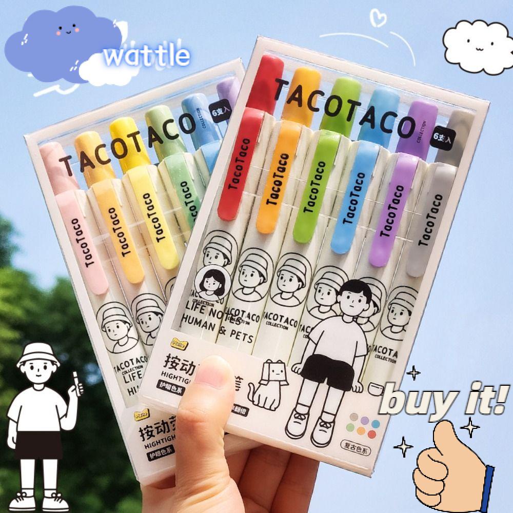 Bộ 6 Bút Đánh Dấu Morandi Màu Sắc Chất Lượng Cao