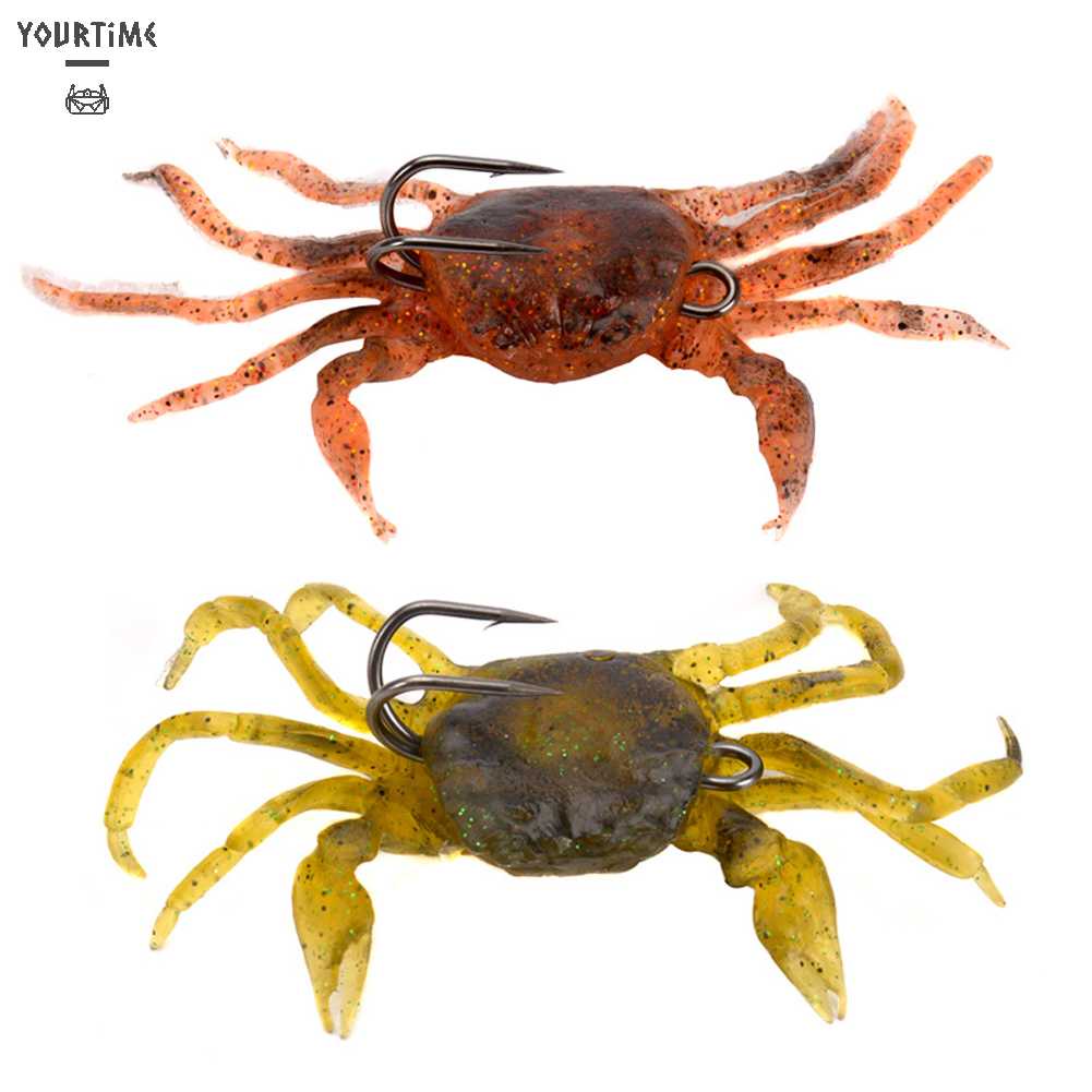 Mồi Câu Cá Giả Hình Cua 3D Mềm 10cm 30g