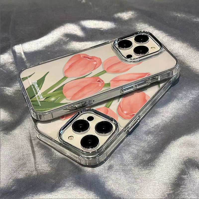 ✅Ốp Điện Thoại Dẻo Họa Tiết Hoa Tulip Đơn Giản Thời Trang Chống Sốc Cho iPhone12plus11 13 OZYO 714pro 8maxins
