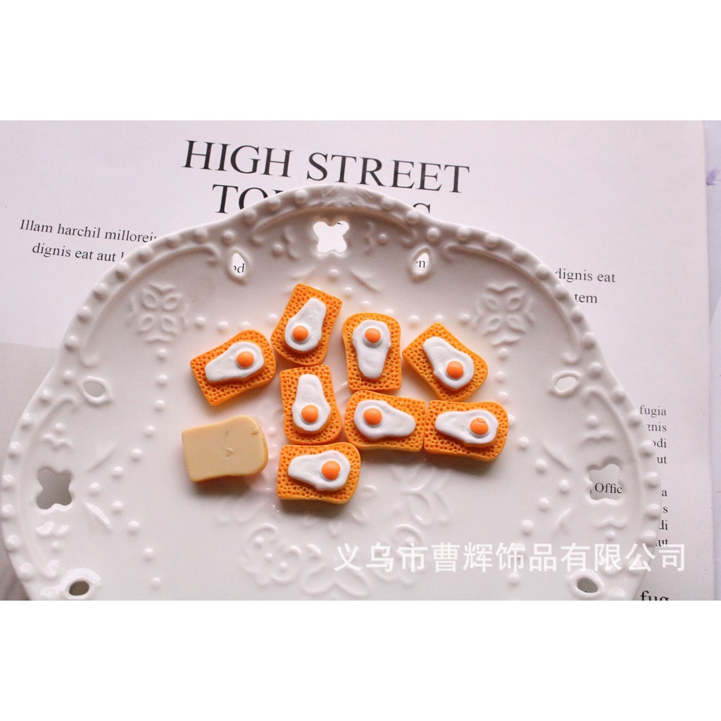 Mô hình Bánh mì phụ kiện trang trí charm slime mini | Mini House