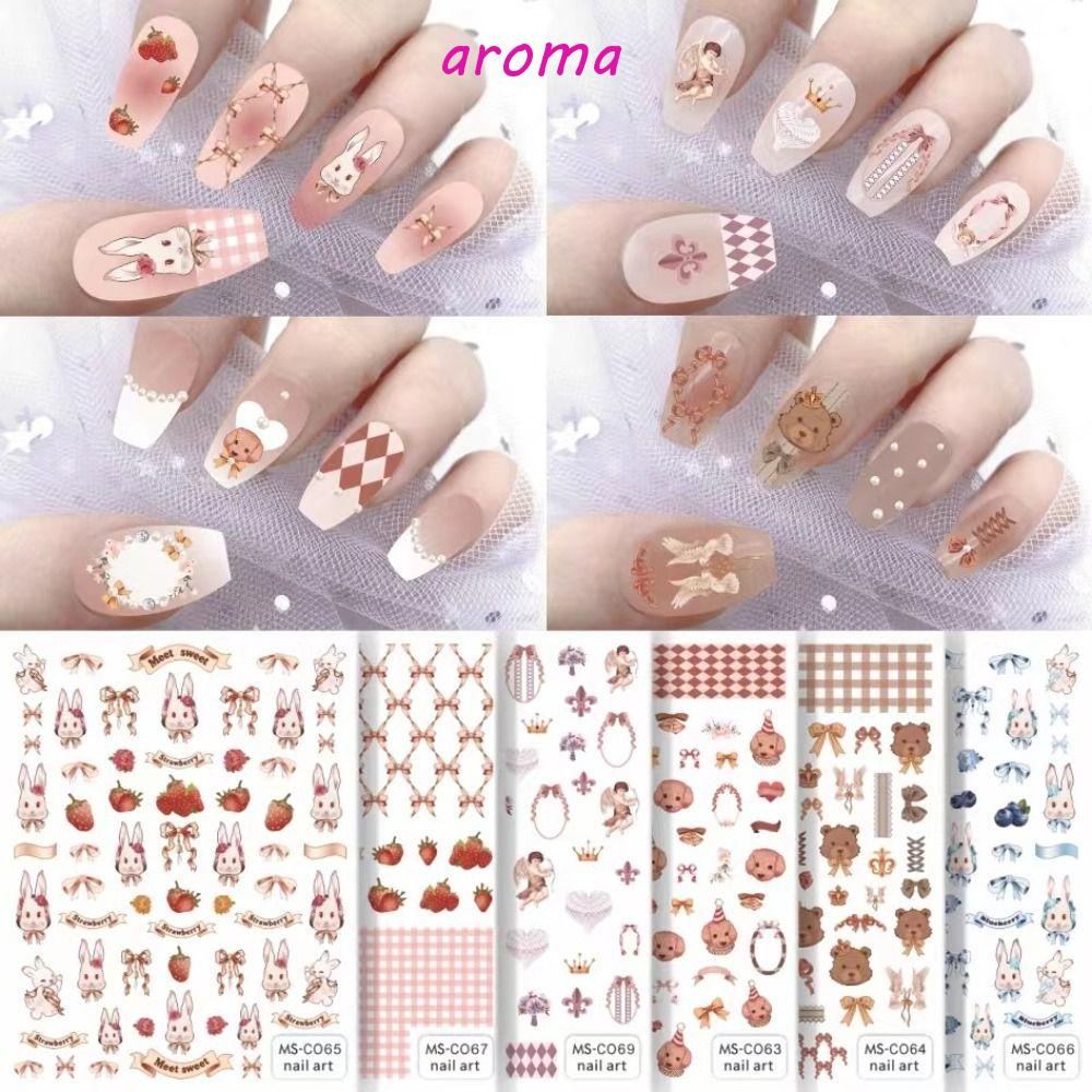 Hình DáN Trang Trí MóNg Tay HọA TiếT MèO Kitty / Rococo / GấU Kuromi Dễ Thương