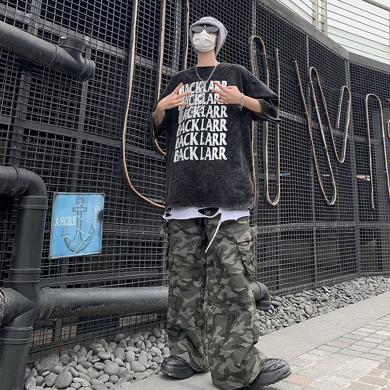 Áo Thun Ngắn Tay Form Rộng Phong Cách Đường Phố Thời Trang Mùa Hè Dành Cho Nam