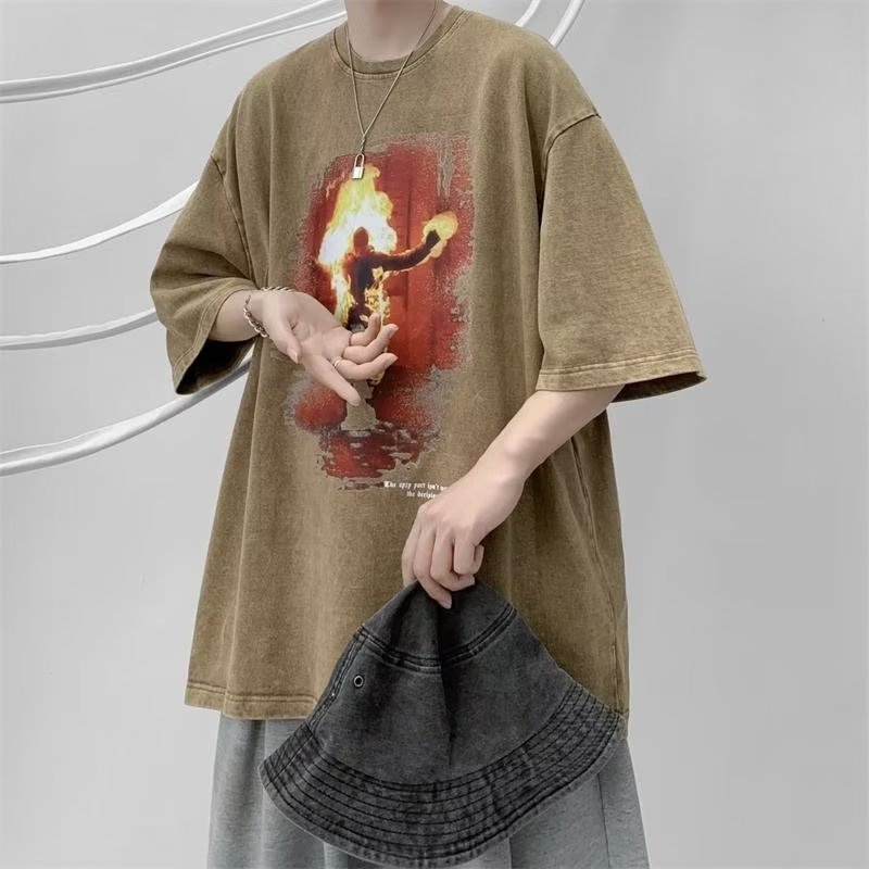 Áo Thun Ngắn Tay Phong Cách Retro Thời Trang Mùa Hè Dành Cho Nam