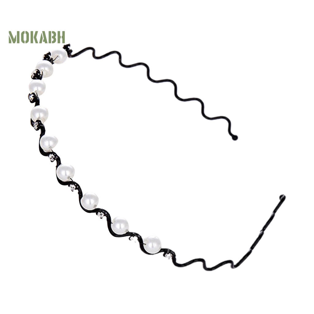 Băng Đô Cài Tóc Co Giãn Đính Đá Giả Ngọc Trai Chống Trượt Thời Trang Dự Tiệc Cho Nữ