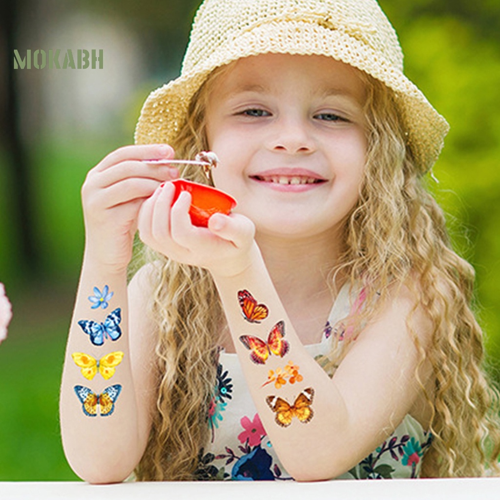 10 Hình Xăm Dán Họa Tiết Bướm Nhiều Màu Sắc Dùng Trang Trí Cơ Thể Tạm Thời