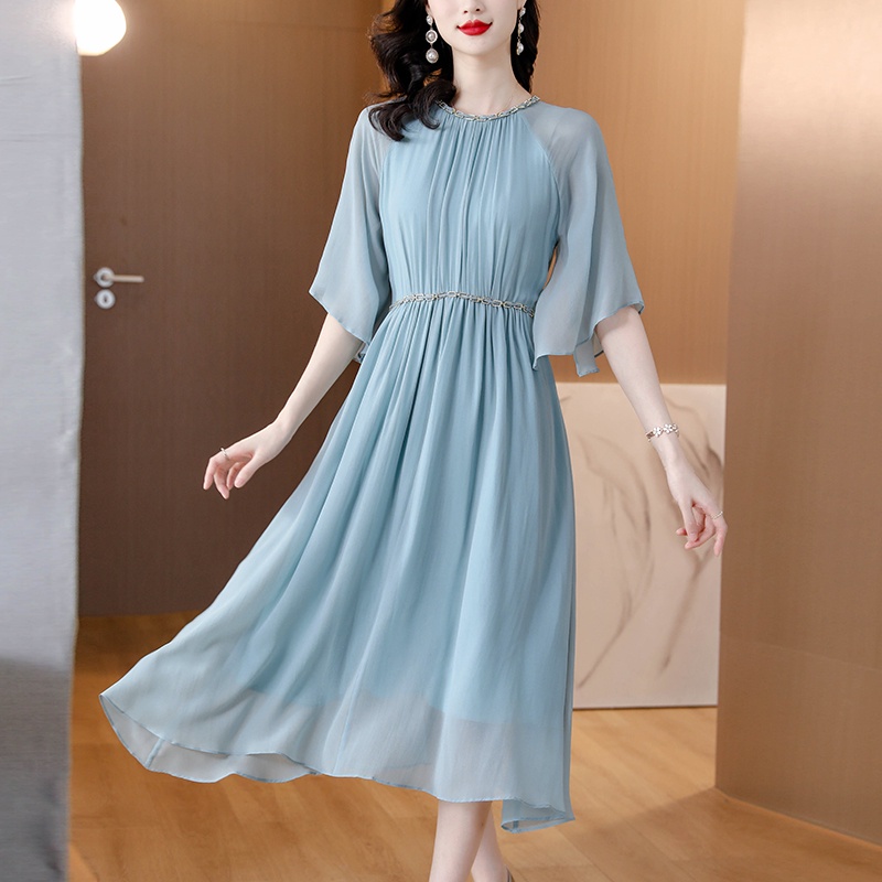 Đầm Lụa Mulberry Eo Hẹp Phong Cách Mới Mùa Hè 2023