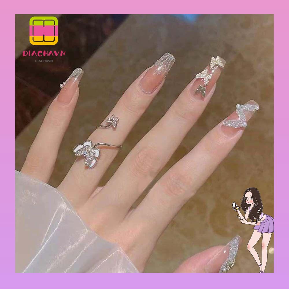 Móng Tay Giả Dáng Dài Che Phủ Toàn Diện Thời Trang Thích Hợp Làm Quà Tặng Cho Bạn Gái