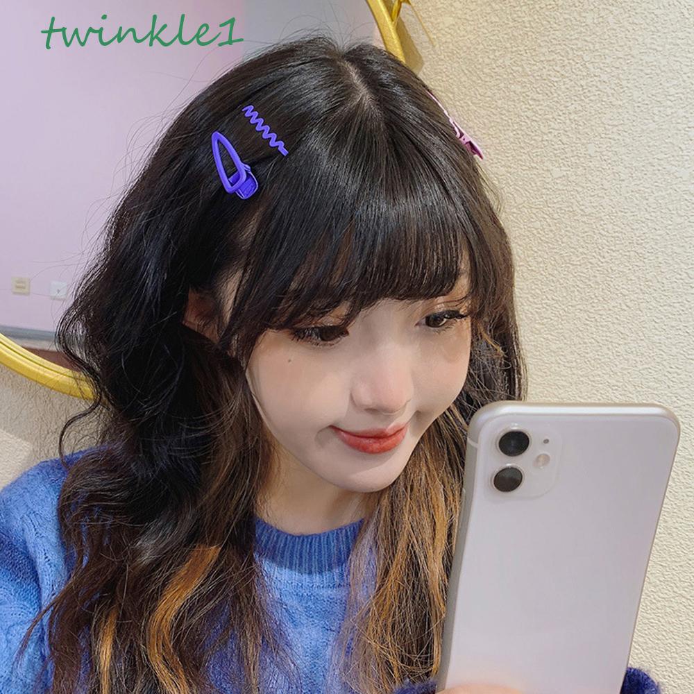 Set Kẹp Tóc Đính Đá Hình Giọt Nước Nhiều Màu Sắc Phong Cách Hàn Quốc