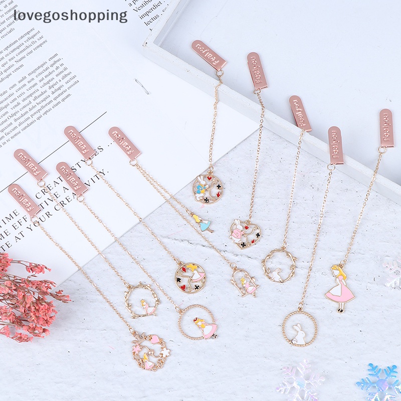 1 Thẻ Đánh Dấu Trang Sách Bằng Kim Loại Hình Thỏ Dễ Thương