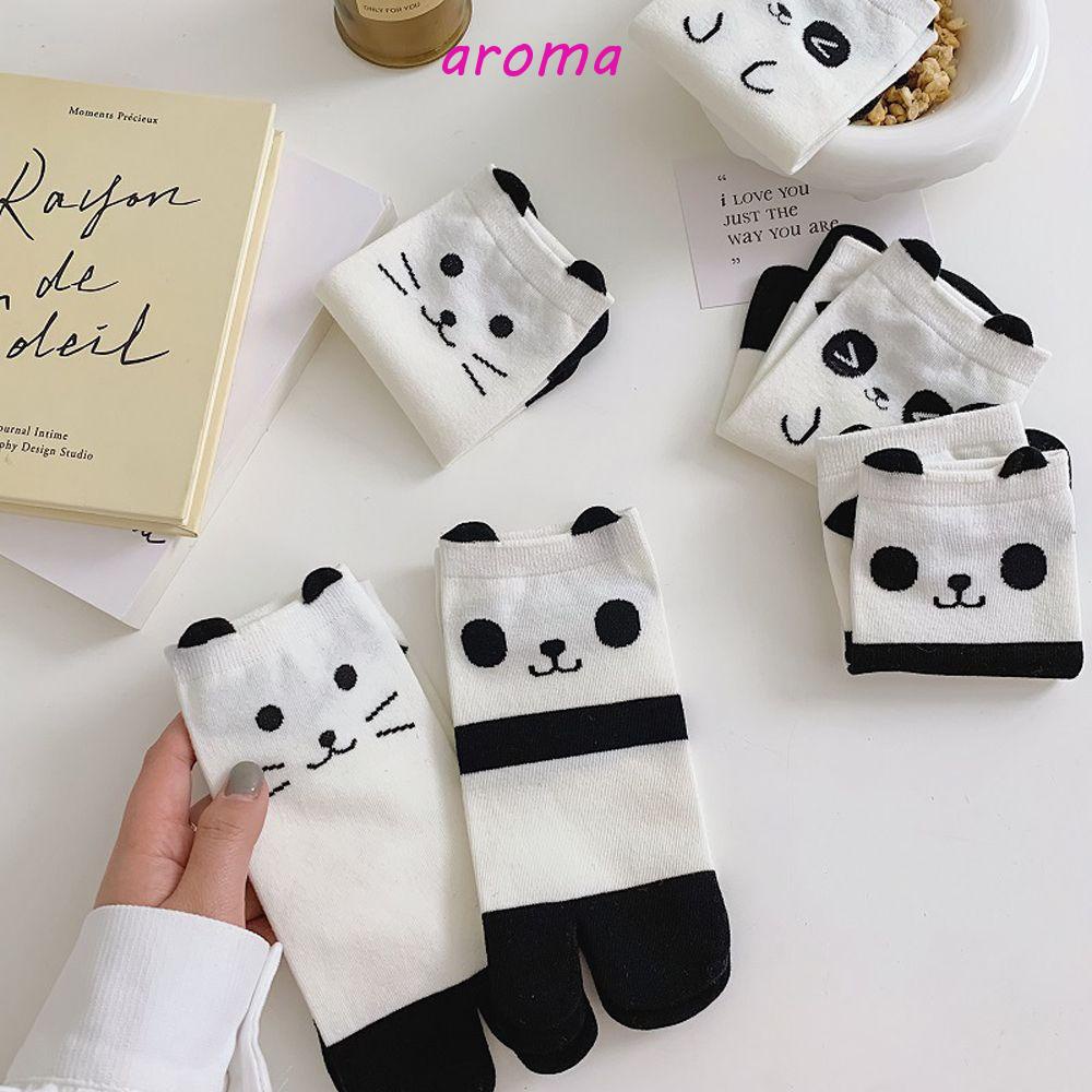 Đôi Vớ Ngắn In Hình Gấu Trúc / Mèo Thời Trang Hàn Quốc Dành Cho Nữ