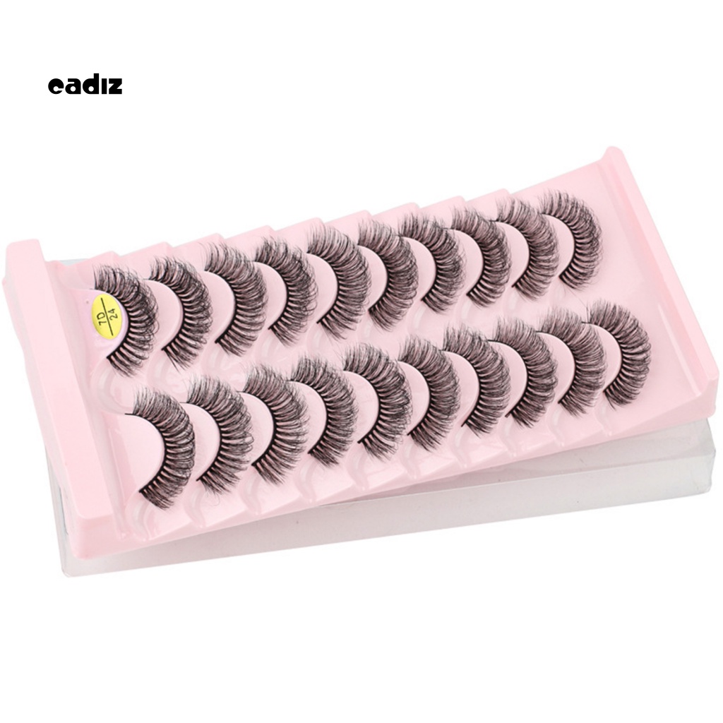 Set 10 Cặp Lông Mi Giả Cong Dày 7D Tự Nhiên Handmade Dành Cho Trang Điểm Mắt