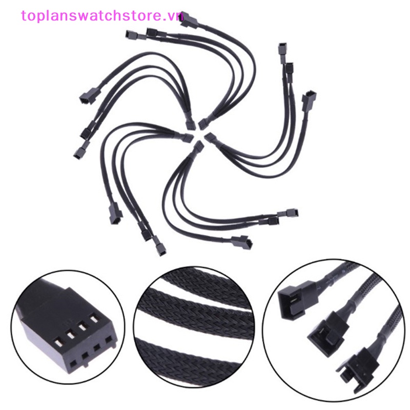 Dây Cáp Nối Dài 4 Pin Chia Cổng 1 Ra 3 Cổng Quạt Tản Nhiệt CPU PWM Bằng Đồng Thiếc Tiện Dụng