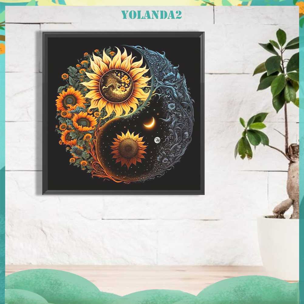 Tranh Đính Đá Kim Cương Toàn Bộ 5D DIY Hình Vẽ Hoa Trang Trí Nhà Cửa