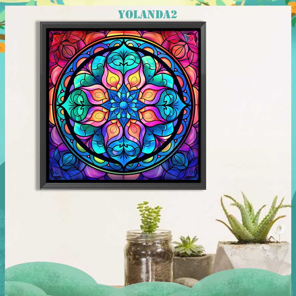 Bộ Tranh Đính Đá 5D Họa Tiết Hoa Văn Mandala Độc Đáo DIY Dùng Trang Trí Nhà Cửa