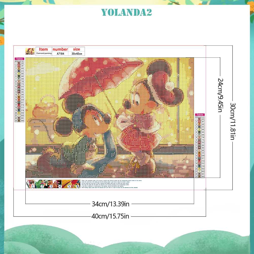 Tranh Đính Đá Kim Cương Toàn Bộ 5D DIY Hình Vẽ Chuột Mickey