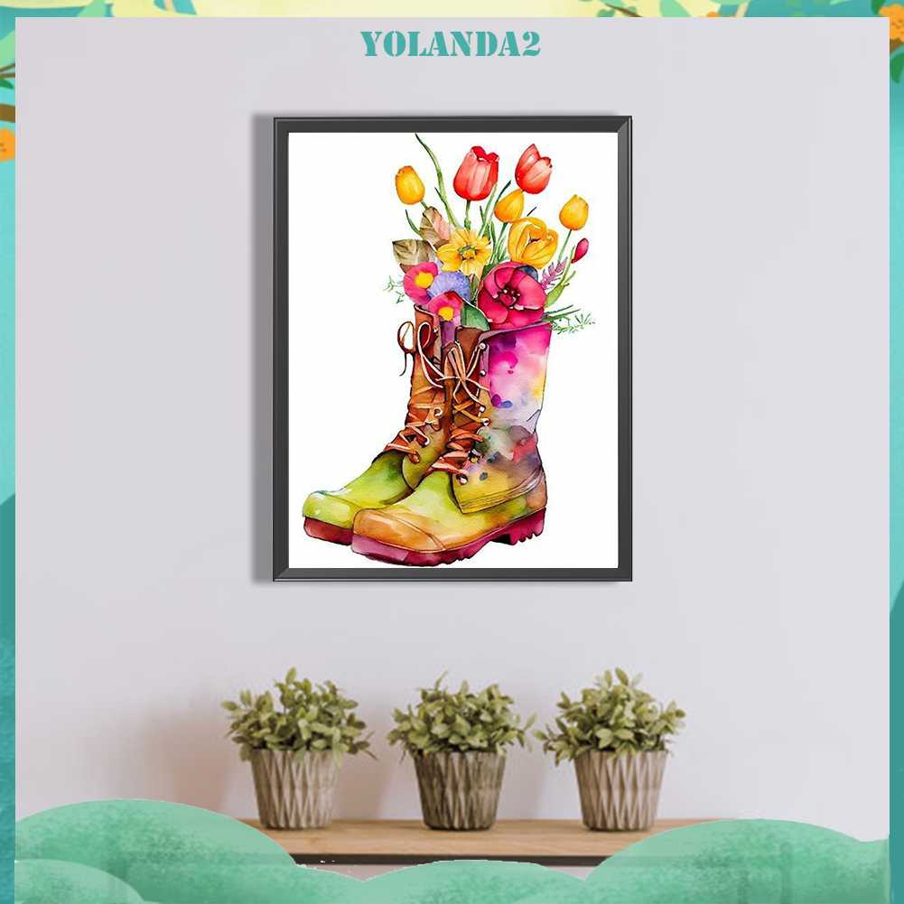 Tranh Đính Đá Kim Cương Toàn Bộ 5D DIY Hình Bốt Hoa