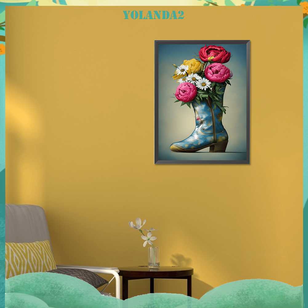 Tranh Đính Đá Kim Cương Toàn Bộ 5D DIY Hình Vẽ Hoa Trang Trí Nhà Cửa