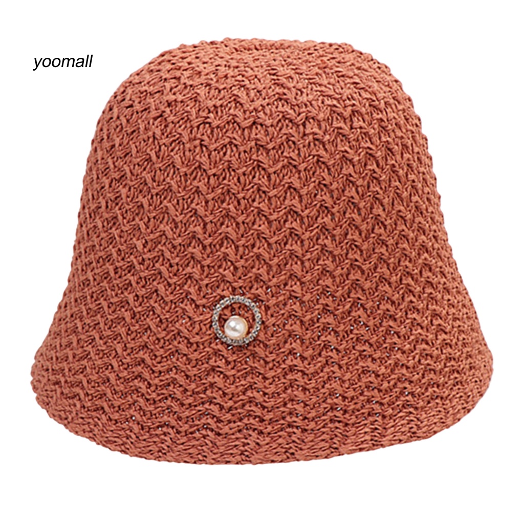 Nón Vành Tròn Đính Ngọc Trai Giả Màu Sắc Nhã Nhặn Dành Cho Nữ
