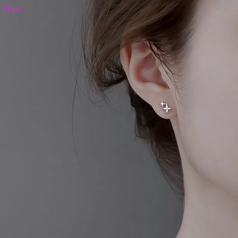 {Ffsd} Bông Tai Xỏ Hình Ngôi Sao Bốn Cánh Lãng Mạn Dễ Thương Làm Quà Tặng Thời Trang Cho Nữ