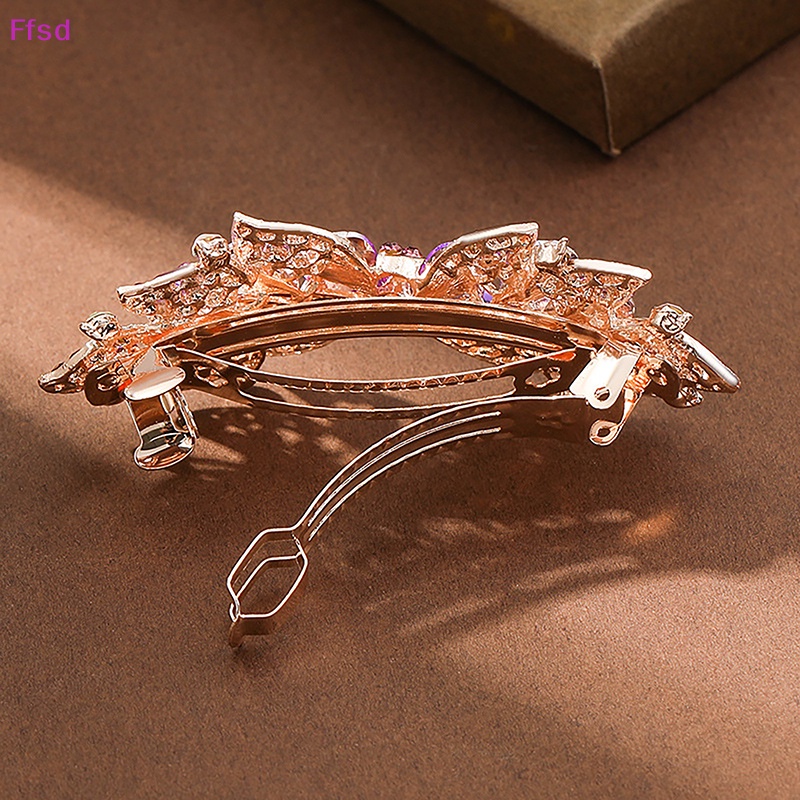 {Ffsd} Kẹp Tóc Kim Loại Đính Đá Zircon Pha Lê Lấp Lánh Thời Trang Cao Cấp * Bán Chạy