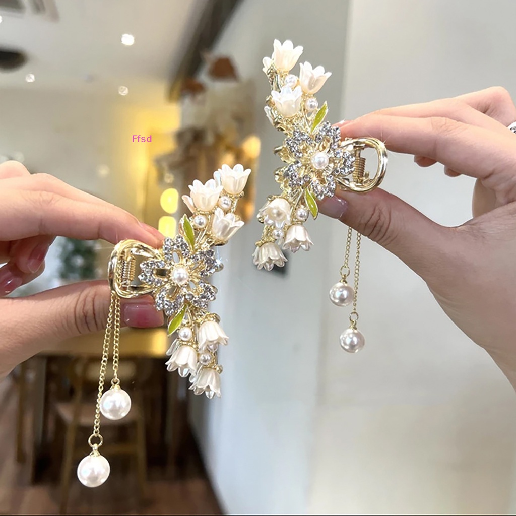 {Ffsd} Kẹp Tóc Đuôi Ngựa Đính Đá Phối Tua Rua Phong Cách Cổ Điển Thanh Lịch Thời Trang Cho Nữ * Bán Chạy