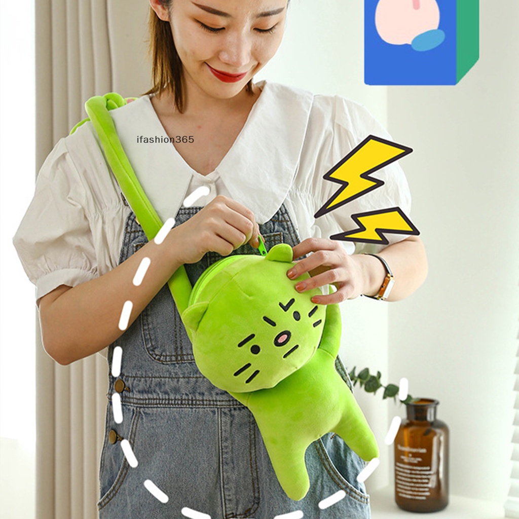 Túi Đeo Chéo Hình Mèo Nhồi Bông Đáng Yêu Sáng Tạo Thời Trang ifashion365