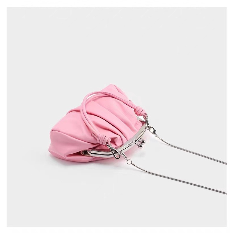 Túi Đeo Chéo Xếp Ly Phối Dây Xích Thời Trang Cao Cấp Dễ Thương Cho Nữ