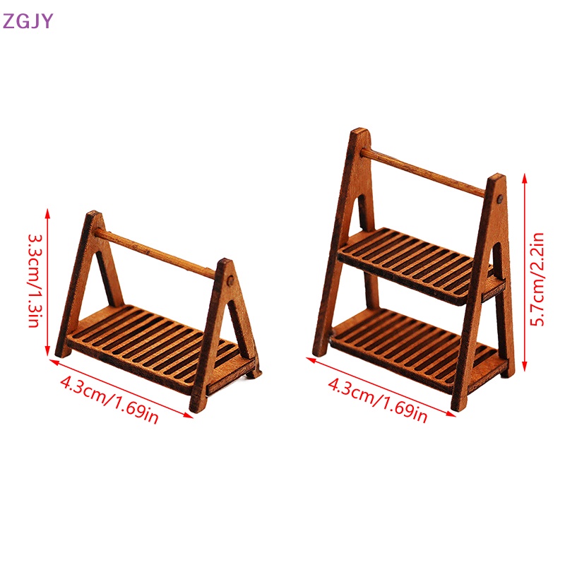 Kệ Hai Tầng Đựng Bánh Mì / Thức Ăn Trang Trí Nhà Búp Bê 1: 12 Mới