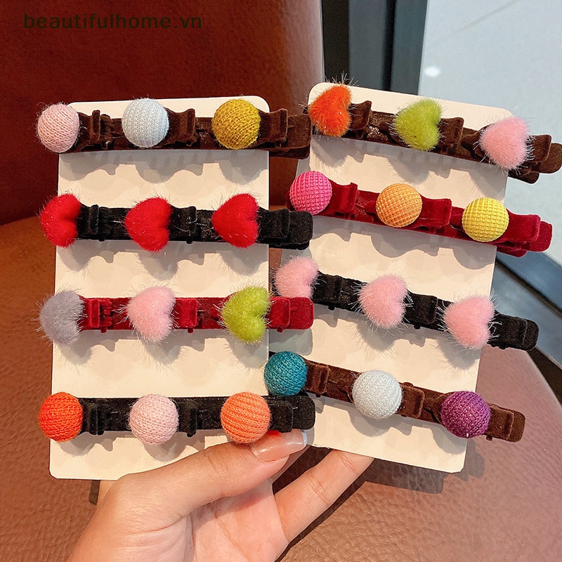 Kẹp Tóc Mái Hông Hình Trái Tim Màu Sắc Kẹo Ngọt Dành Cho Nữ