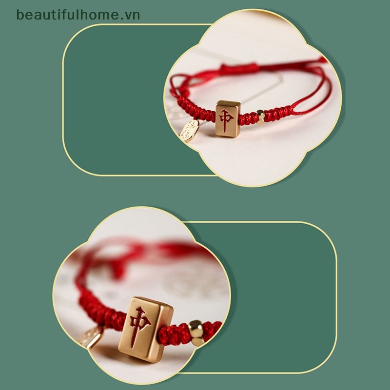 [beautifulhome] Vòng Tay Mahjong Dệt Tay Phong Cách Trung Hoa Sáng Tạo Cá Tính Dành Cho Nữ [beauty]