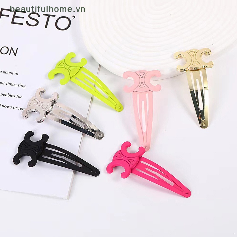 Kẹp Tóc Kim Loại Màu Vàng 8cm Phong Cách Hàn Quốc Thời Trang Cho Nữ