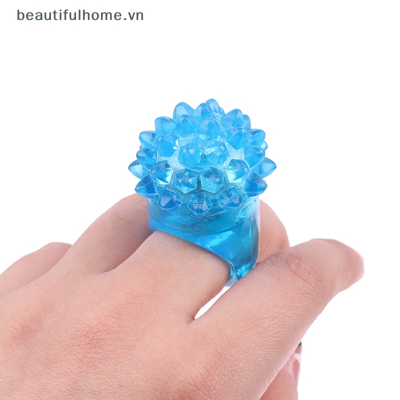 [beautifulhome] Set 2 Nhẫn Đồ Chơi Có Đèn LED Phát Sáng Trong Bóng Tối Hình Hoạt Hình Dành Cho Trẻ Em [beauty]