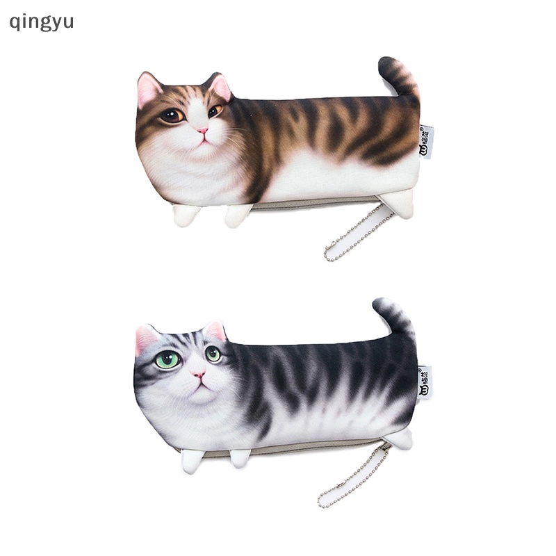 Túi Đựng Bút Chì Mềm Hình Mèo 3D Dễ Thương