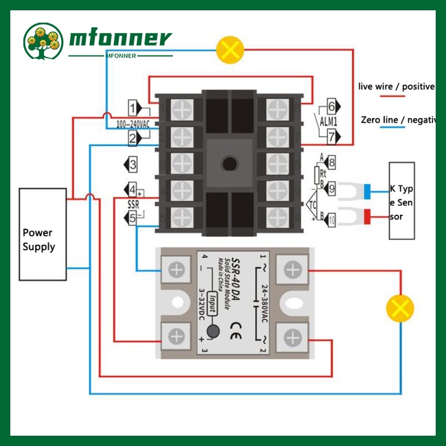Rơ Le Điều Khiển Nhiệt Độ Loại K Mfonner AC100-240V REX-C100 SSR SSR DA