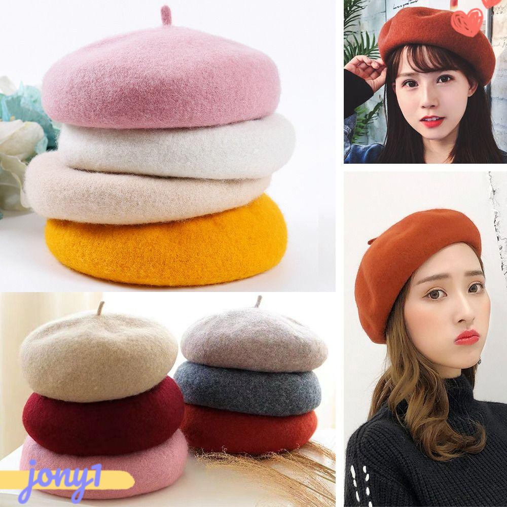 Mũ Beret Len Màu Sắc Nhã Nhặn Dành Cho Nữ