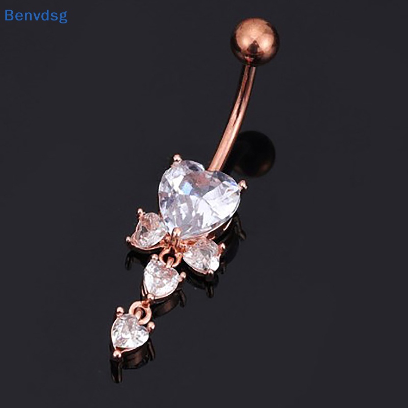 Khuyên Rốn Đính Đá Zircon Hình Trái Tim Thời Trang Cho Nữ