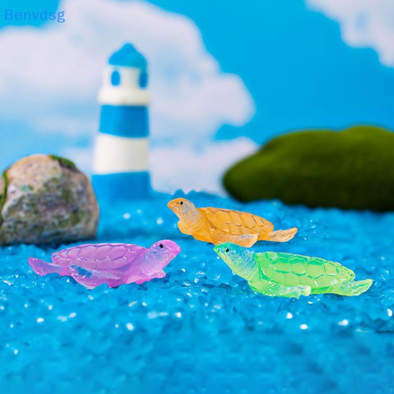 Bộ 2 Tượng Rùa Mini Bằng Nhựa Resin Dạ Quang Trang Trí Tiểu Cảnh / Xe Hơi