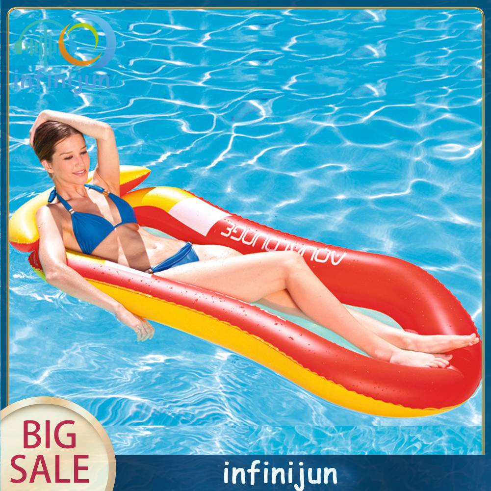 Phao Bơi Bơm Hơi Dạng Giường Nằm Nổi Gấp Gọn Cho Bữa Tiệc Bãi Biển Mù