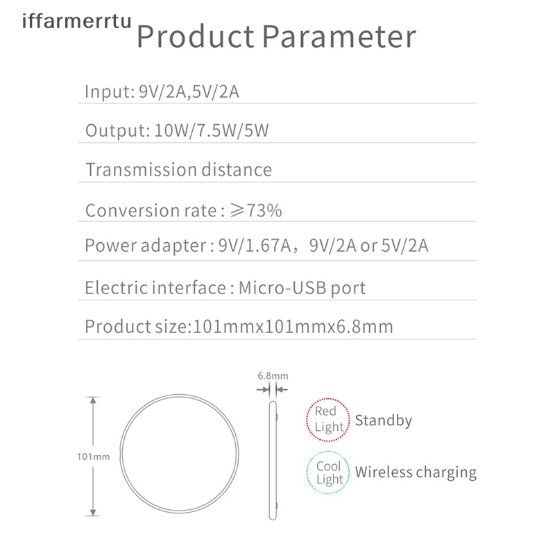 Đệm Sạc Không Dây Cảm Ứng Ma Thuật Hình Tròn Ma Thuật merrtu