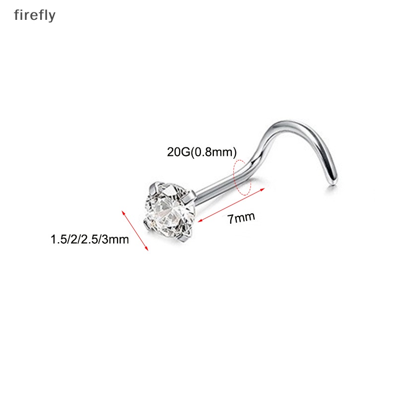 1 Khuyên Mũi Bằng Thép Không Gỉ Đính Pha Lê Thời Trang