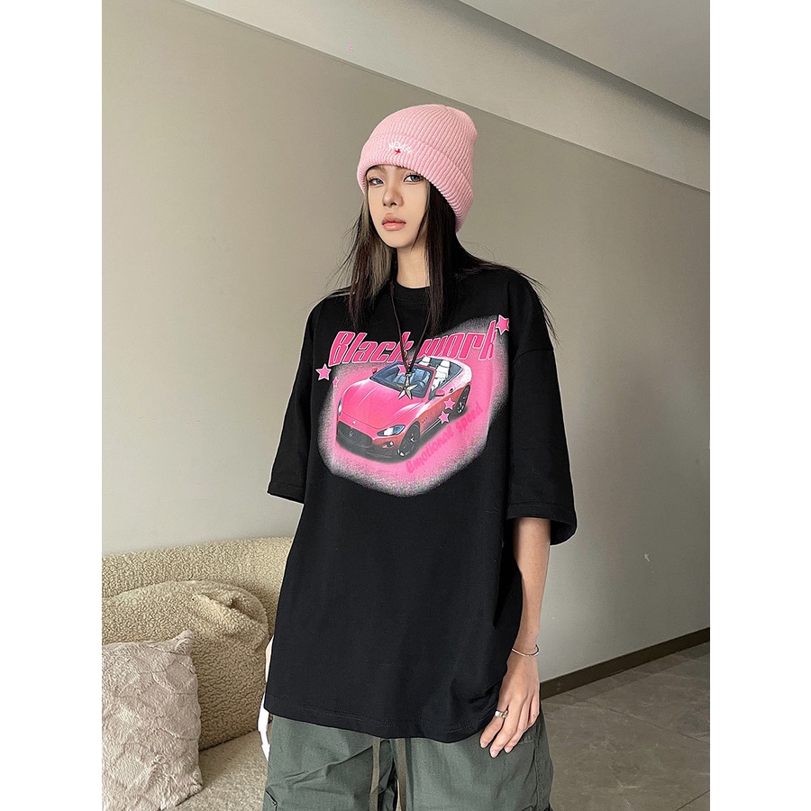 Áo Thun 100% Cotton Tay Ngắn Dáng Rộng In Họa Tiết Đường Phố Thời Trang Cho Nam Và Nữ