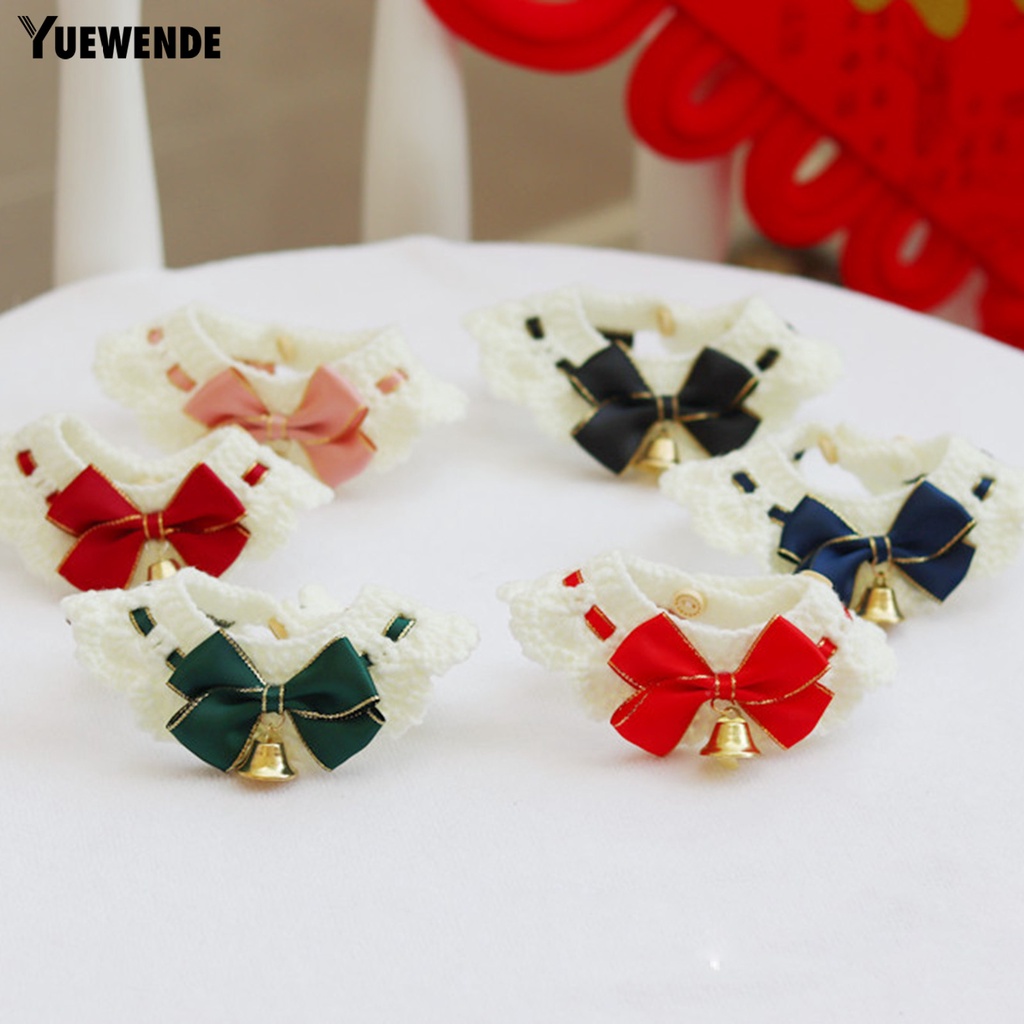 Yq.e Vòng Cổ Len Mịn Thắt Nơ Có Chuông Cho Thú Cưng