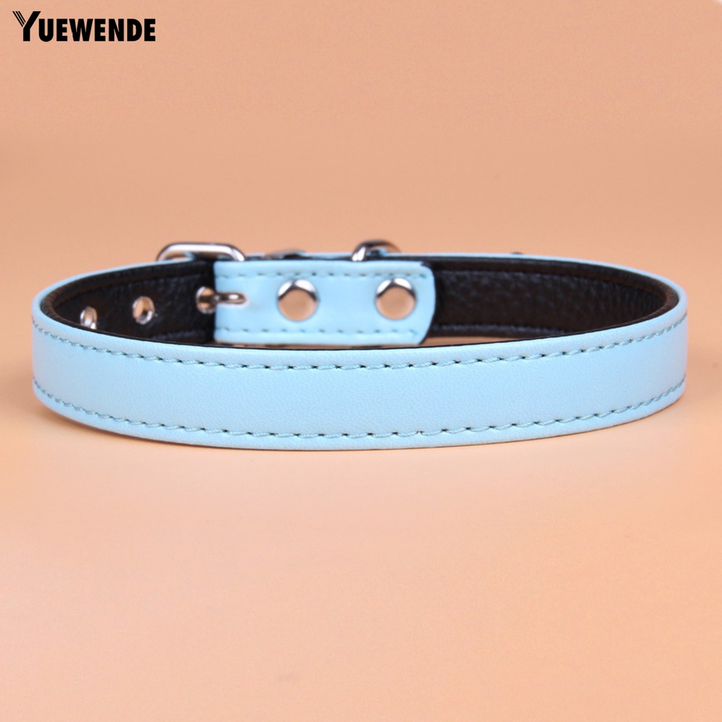 Yq.e Vòng Cổ Giả Da Chặn Màu Có Thể Điều Chỉnh Cho Thú Cưng Mặc Hàng Ngày