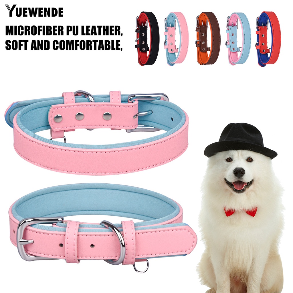 Vòng Cổ Chữ D Bằng Da Nhân Tạo Siêu Mềm Thoáng Khí Chống Thất Lạc Cho Thú Cưng