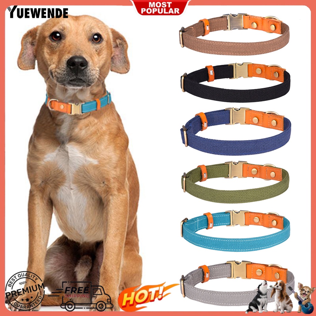 Vòng Cổ YQ.E Bằng Da Bò Polyester Khâu Chắc Chắn An Toàn Dành Cho Cún Cưng