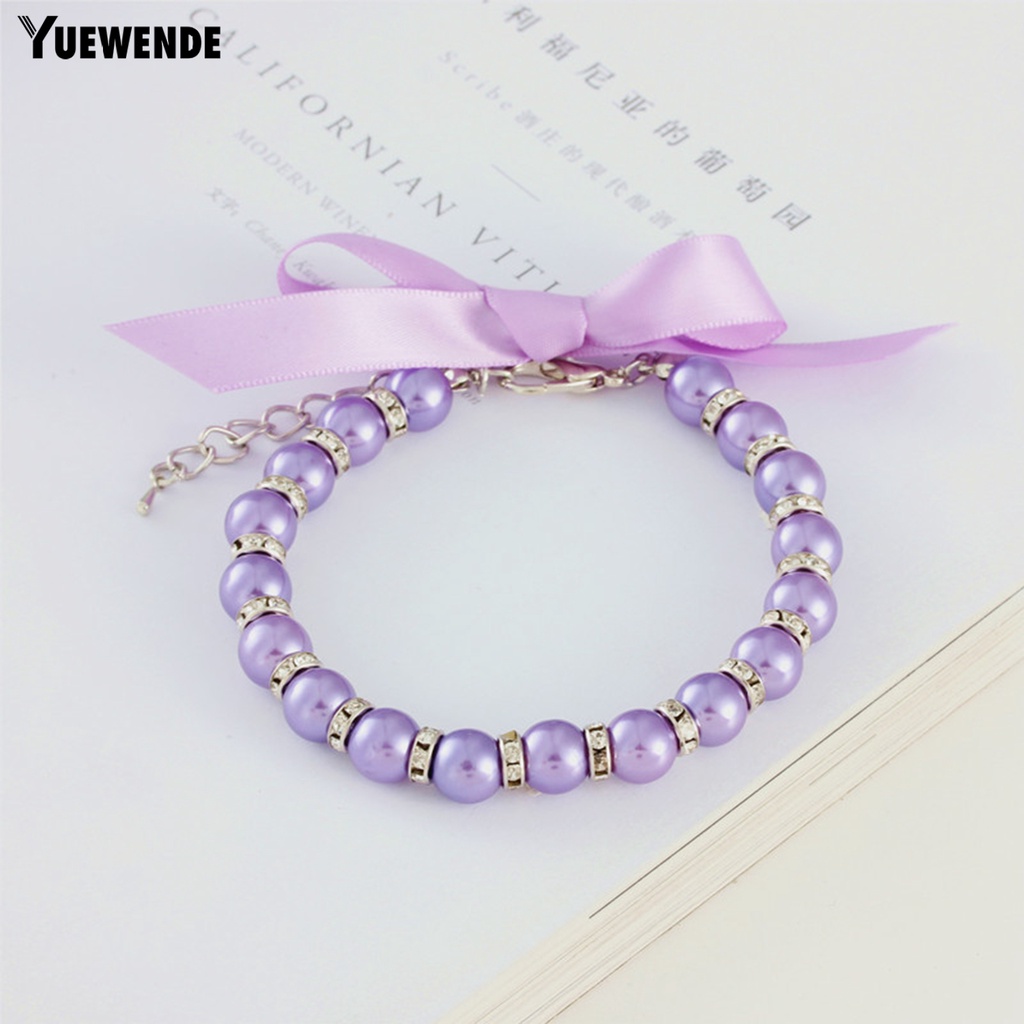 Yq.e Vòng Cổ Bắt Sáng Đính Ngọc Trai Giả Tinh Tế Đáng Yêu Trang Trí Vòng Cổ Cho Thú Cưng Cửa Hàng