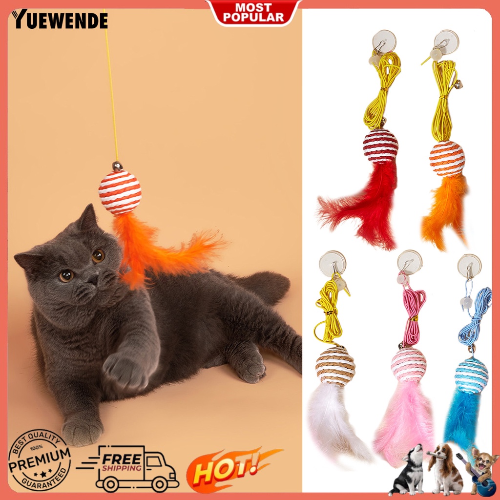 Yq.e Đồ Chơi Dây Lông Vũ Treo Cửa Độ Co Giãn Cao Trang Trí Cho Mèo Cưng