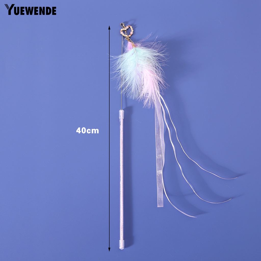 Gậy Trêu Mèo Đính Lông Vũ Tự Nhiên Tương Tác Với Ruy Băng Nổi Dài YQ.E
