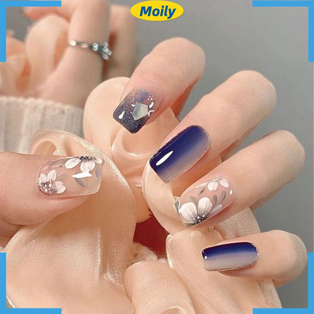 MOILYVN Bộ Móng Tay Giả Che Phủ Toàn Diện Đầu Vuông